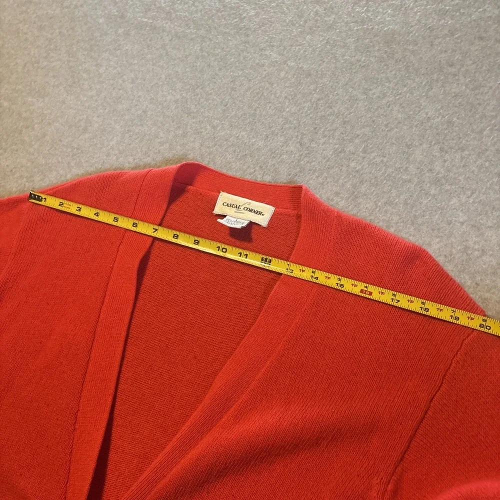 Casual Corner 100% Lambs Wool Red Cardigan Sweater Men's L Button Up‎ W/ Pockets